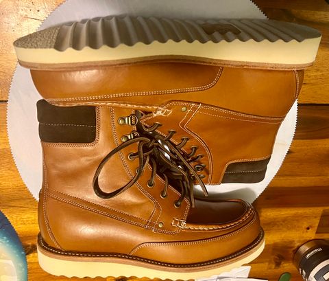 Photo by Rangerfan7676 on October 1, 2023 of the Grant Stone Field Boot in Badalassi Carlo Saddle Tan Minerva.