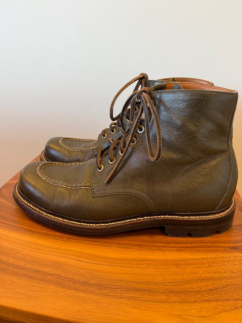Photo by npaust on December 5, 2024 of the Grant Stone Brass Boot in Incas Jungle Kangaroo.