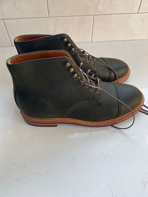 Photo by npaust on October 3, 2022 of the Grant Stone Cap Toe Boot in C.F. Stead Forest Kudu.