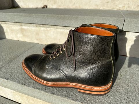 Photo by npaust on December 2, 2022 of the Grant Stone Cap Toe Boot in C.F. Stead Forest Kudu.