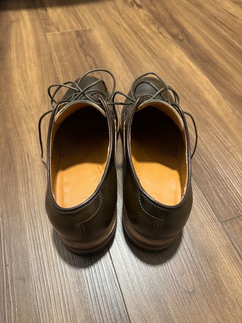 Photo by jinwoo on November 3, 2023 of the Viberg Derby Shoe in Horween Dark Cognac Shell Cordovan.