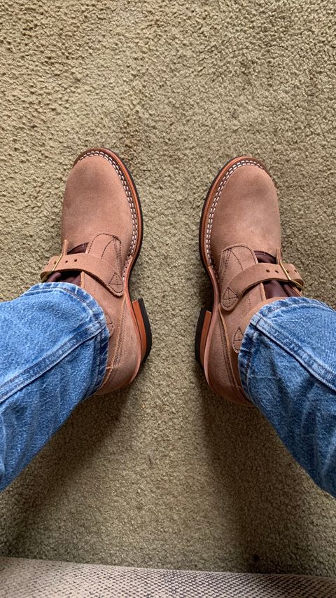 Photo by X on February 11, 2026 of the Nicks TankerPro in Seidel 1964 Tan Roughout.