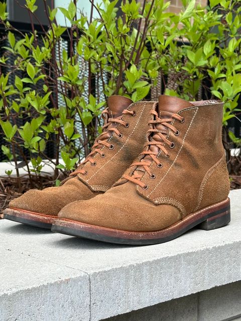 Photo by gv7 on April 1, 2025 of the John Lofgren M-43 Service Boots in Horween Natural Chromexcel Roughout.