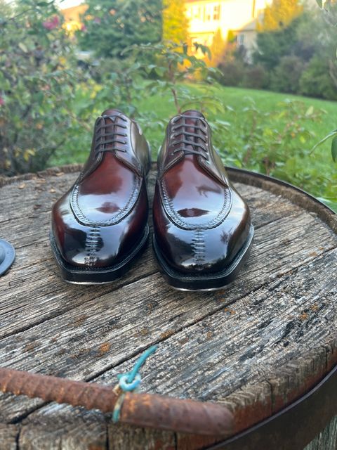 Photo by wishoeguy on October 1, 2023 of the Antonio Meccariello Centurion in Horween Unglazed Natural Shell Cordovan.