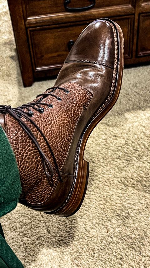 Photo by wishoeguy on November 2, 2022 of the Unlisted Maker Unlisted Model in Tochigi Oil Vachetta #2 Medium Brown.