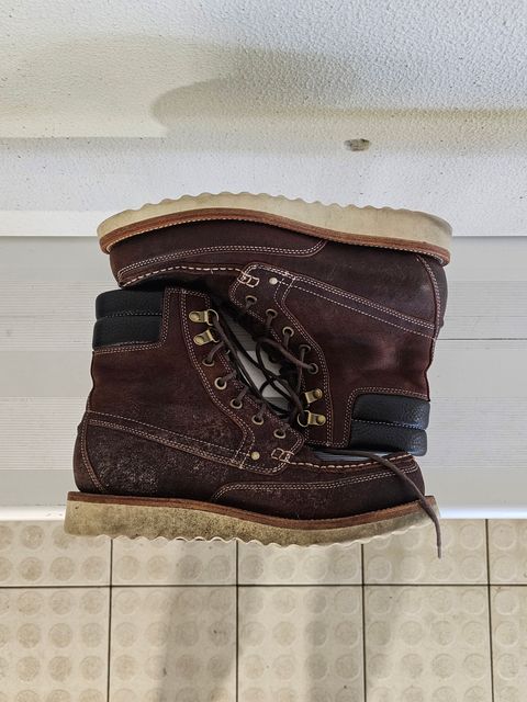 Photo by ajsoo on April 4, 2023 of the Grant Stone Field Boot in C.F. Stead Dark Burgundy Classic Kudu.