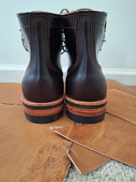 Photo by PatinaTherapist on October 1, 2023 of the Nicks Prospector in Horween Brown Waxed Flesh.