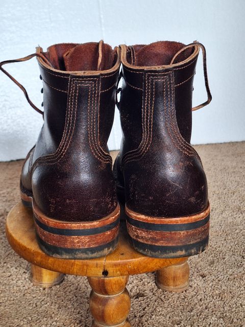 Photo by PatinaTherapist on March 4, 2024 of the Nicks Prospector in Horween Brown Waxed Flesh.