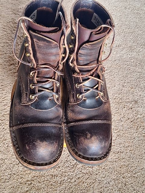 Photo by PatinaTherapist on March 4, 2024 of the Nicks Prospector in Horween Brown Waxed Flesh.