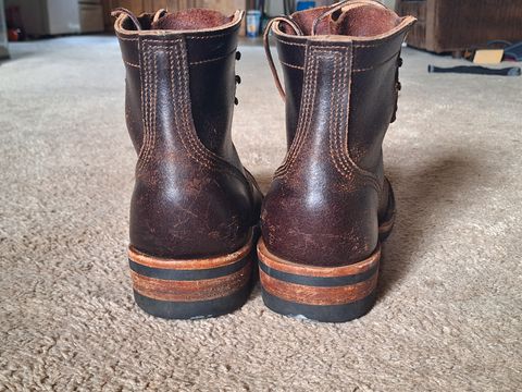 Photo by PatinaTherapist on April 3, 2024 of the Nicks Prospector in Horween Brown Waxed Flesh.