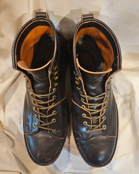 Photo by hosekileather on February 4, 2025 of the Jakkrabbits Monkey Boot in Maryam Olive Horsebutt.