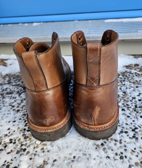Photo by hosekileather on March 4, 2024 of the J.Crew Kenton Pacer Boots in Horween Natural Chromexcel.