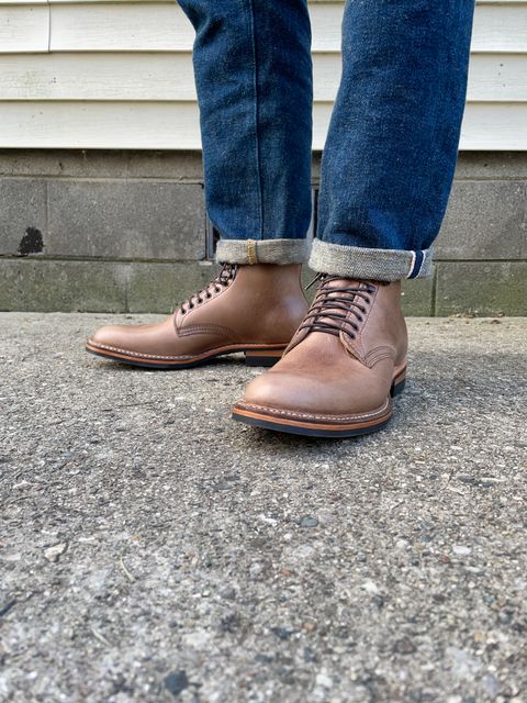 Photo by boottherapy on October 1, 2022 of the White's Stevens (Plain Toe) in Horween Natural Chromexcel.