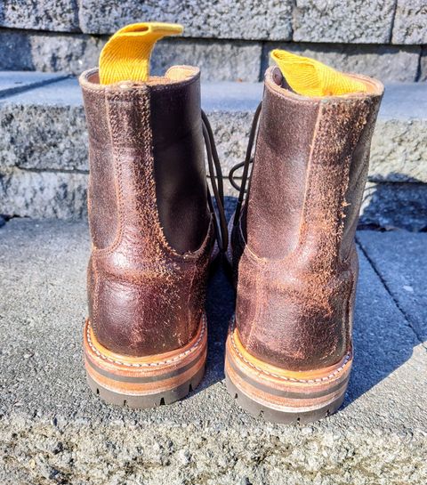 Photo by farroyo81 on February 3, 2024 of the Tricker's Burford Plain Derby Boot in Horween Java Waxed Flesh.