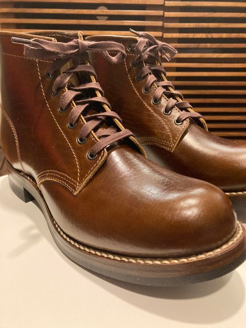 Photo by bankrobber on March 16, 2023 of the John Lofgren Ludlow Boots in Shinki Timber Oiled Horsebutt.