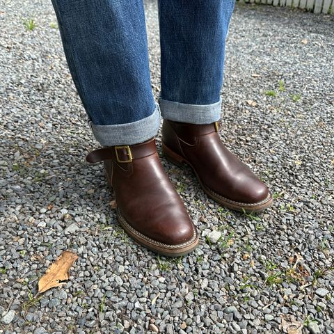 Photo by bankrobber on April 3, 2024 of the Wesco Mister Lou in Horween Brown Chromexcel.