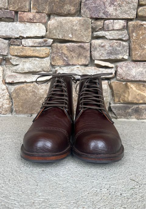Photo by wvbootsndenim on October 2, 2022 of the Viberg Service Boot in Shinki Dark Brown Oiled Horsebutt.