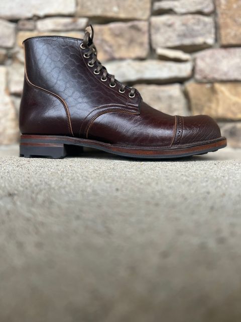 Photo by wvbootsndenim on October 2, 2022 of the Viberg Service Boot in Shinki Dark Brown Oiled Horsebutt.