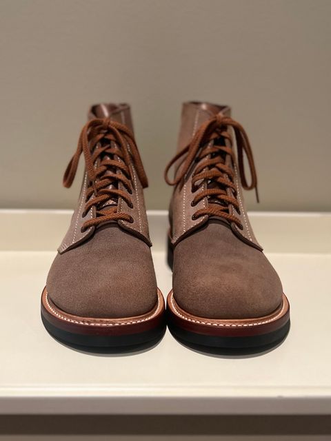 Photo by wvbootsndenim on October 1, 2025 of the John Lofgren M-43 Service Shoes in Horween Natural Chromexcel Roughout.