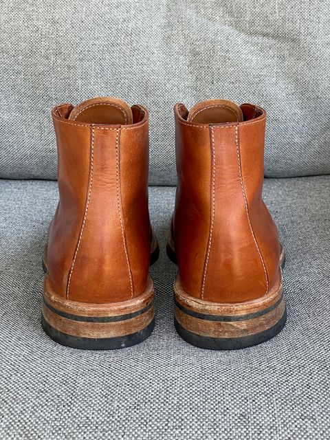 Photo by prock1820 on November 1, 2023 of the Oak Street Bootmakers Lakeshore Boot in Badalassi Carlo Cognac Pueblo Veg Crust.