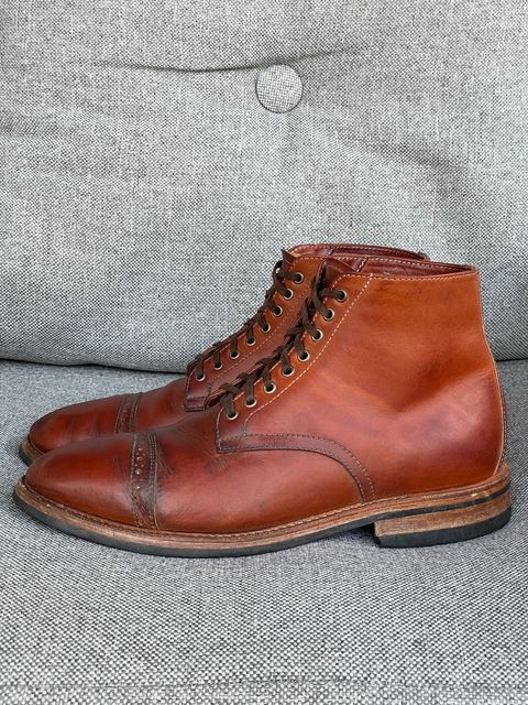 Photo by prock1820 on January 2, 2024 of the Oak Street Bootmakers Lakeshore Boot in Badalassi Carlo Cognac Pueblo Veg Crust.