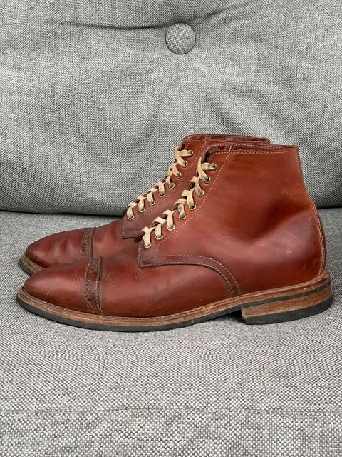 Photo by prock1820 on April 1, 2024 of the Oak Street Bootmakers Lakeshore Boot in Badalassi Carlo Cognac Pueblo Veg Crust.