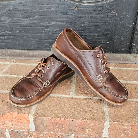 Photo by bars_grover23 on December 5, 2025 of the Rancourt & Co. Baxter Ranger Moc in Horween Carolina Brown Chromexcel.
