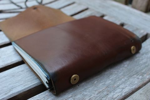 Photo by bars_grover23 on April 4, 2026 of the Self-Made Daily Driver Journal in Seidel Natural Double Shot & Horween Orange Predator.