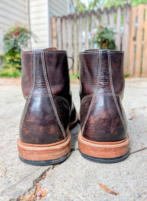 Photo by SIDO on April 1, 2026 of the Grant Stone Brass Boot in Dark Snuff Oiled Shoulder.