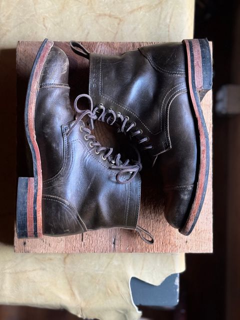 Photo by cobblertobias on November 3, 2023 of the Bordon Tukano Boots in Wickett & Craig Olive H Latigo.
