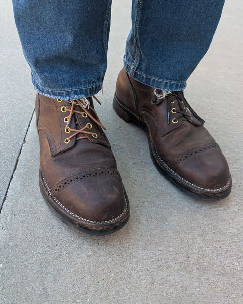 Photo by prospect_joe on July 9, 2026 of the New River Boot Quade in Sb Foot Brown Tumbled Boomer.