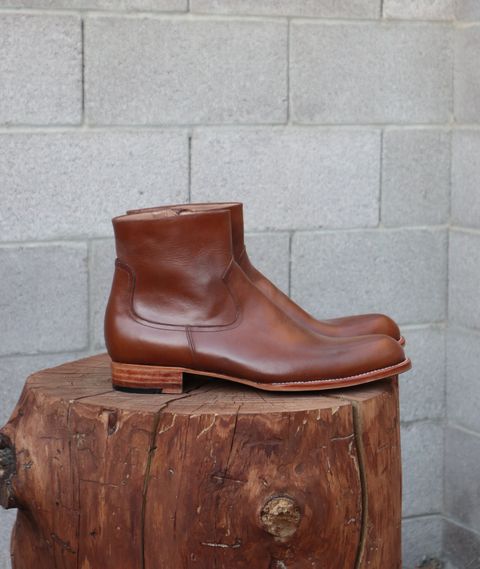 Photo by prospect_joe on October 1, 2024 of the Sapatero Side Zip in Philippine Dark Mustard Calf.