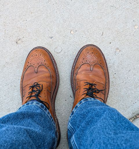 Photo by prospect_joe on June 19, 2025 of the Grant Stone Longwing in Horween Brown Pebble Grain.