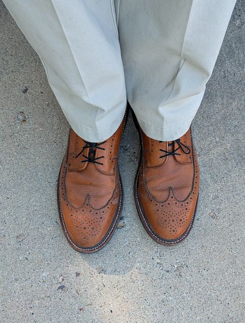 Photo by prospect_joe on July 16, 2025 of the Grant Stone Longwing in Horween Brown Pebble Grain.
