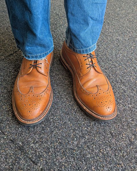 Photo by prospect_joe on May 28, 2026 of the Grant Stone Longwing in Horween Brown Pebble Grain.