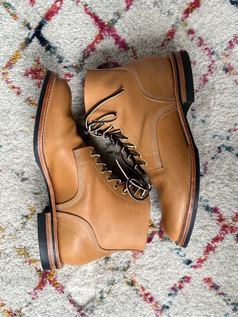 Photo by sononchalant on January 4, 2024 of the New River Boot Boondocker in Horween Moc Latigo.