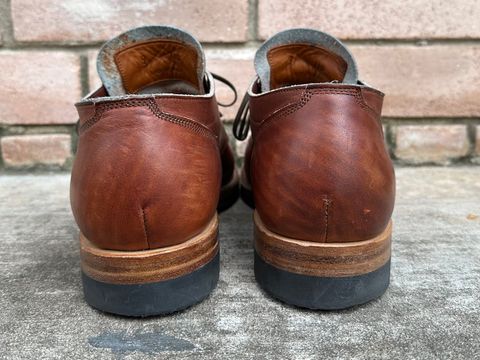 Photo by sononchalant on December 5, 2022 of the Viberg 145 Oxford in Horween Saddle Tan Chromepak.