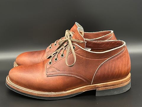 Photo by sononchalant on January 1, 2023 of the Viberg 145 Oxford in Horween Saddle Tan Chromepak.