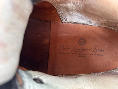 Photo by todd_ted on September 3, 2025 of the Peter Limmer & Sons Custom Model in Horween Black Waterproofed Chrome-Tanned Cowhide.