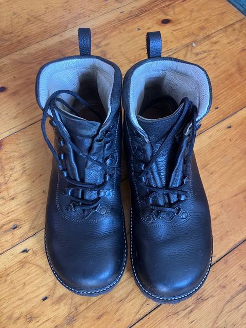 Photo by todd_ted on September 9, 2025 of the Peter Limmer & Sons Custom Model in Horween Black Waterproofed Chrome-Tanned Cowhide.