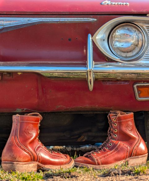 Photo by J.Seven on March 2, 2026 of the Frank's Boots Monkey Boot in Horween Olde English Dublin.