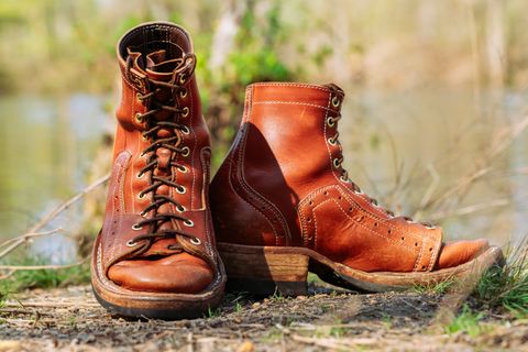 Photo by J.Seven on April 4, 2026 of the Frank's Boots Monkey Boot in Horween Olde English Dublin.