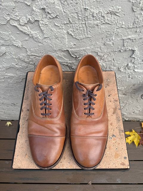 Photo by AGold on November 1, 2022 of the Viberg Bastion Oxford in Horween Natural Shell Cordovan.