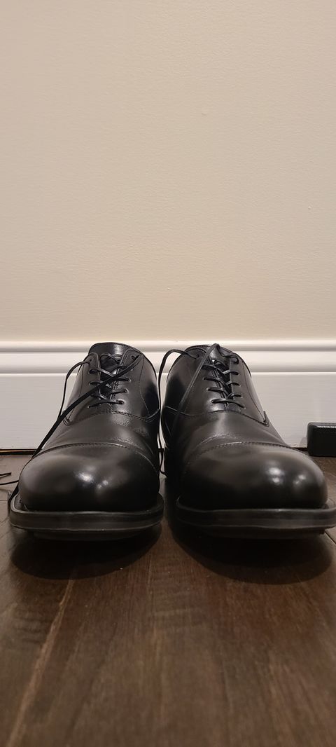 Photo by trickbrick on October 3, 2023 of the Viberg Bastion Oxford in D'Annonay Black Calf.