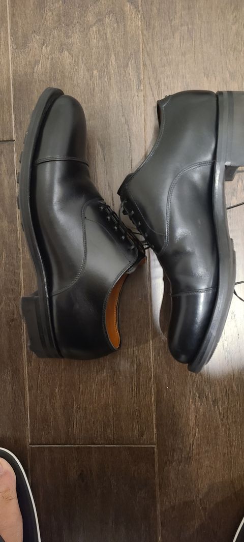 Photo by trickbrick on October 3, 2023 of the Viberg Bastion Oxford in D'Annonay Black Calf.