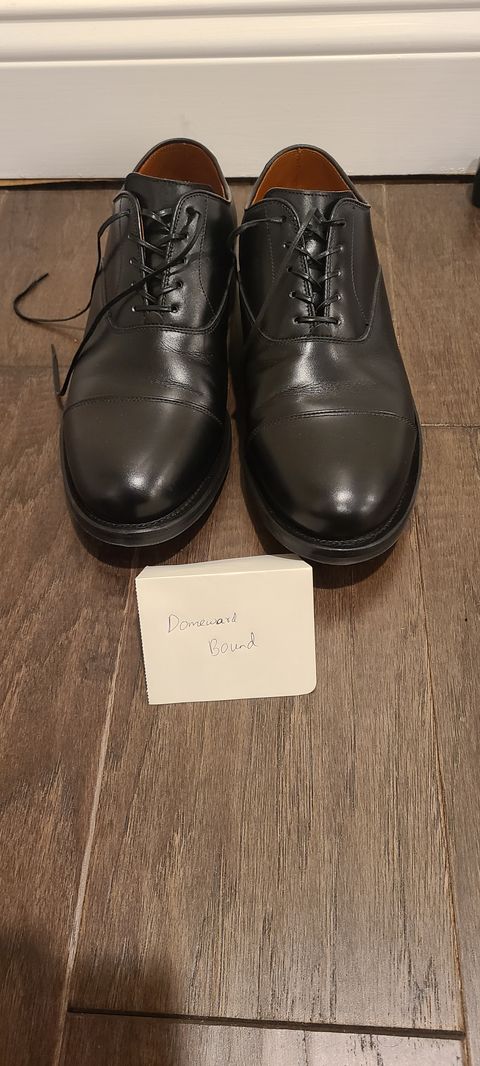 Photo by trickbrick on October 3, 2023 of the Viberg Bastion Oxford in D'Annonay Black Calf.