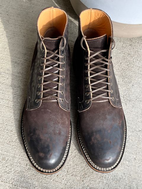 Photo by steverinde on October 17, 2025 of the Viberg Service Boot in Maryam Brown Split Horsebutt.