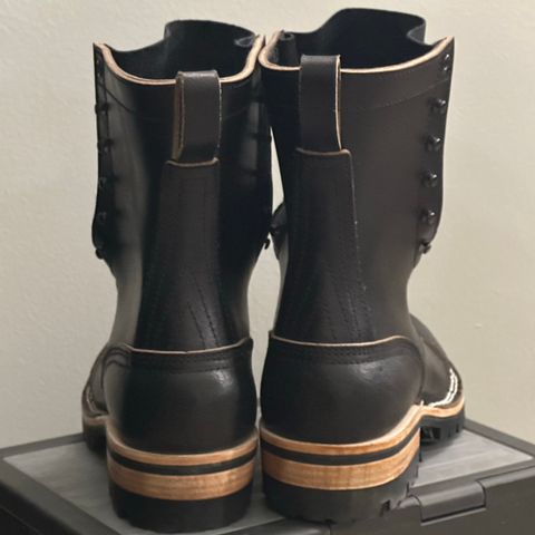 Photo by Shortstop on February 6, 2024 of the Nicks MTO in Horween Black Waxed Flesh.