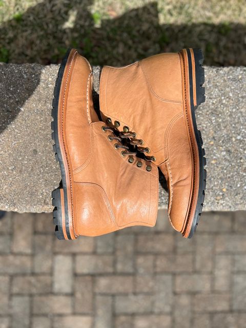 Photo by wesleyprice on April 5, 2024 of the Grant Stone Ottawa Boot in Incas Natural Kangaroo.