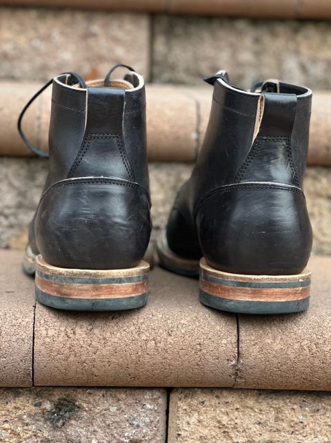 Photo by horweendreams on December 1, 2023 of the Viberg Service Boot BCT in Maryam Black Horsebutt.